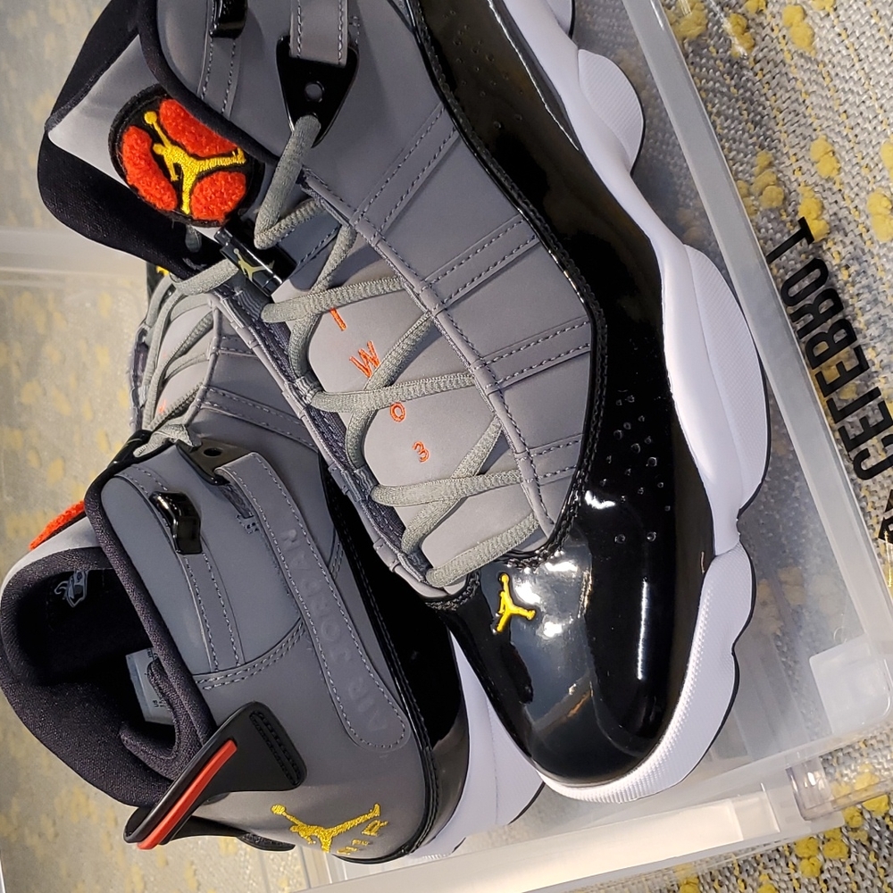 Jordan 6 Rings - Smoke Grey Black Red Gold